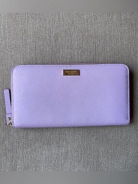 kate spade lavender zip-around wallet